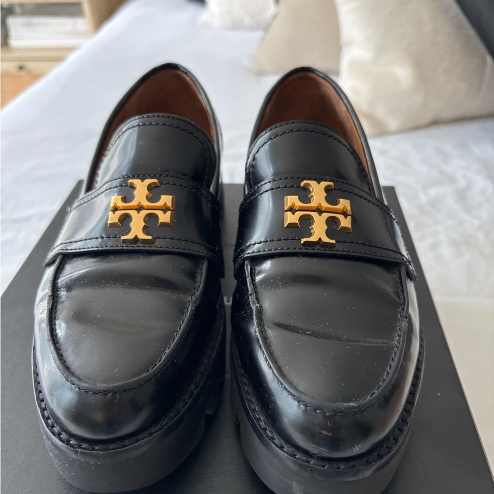 Tory Burch Black Leather Loafers